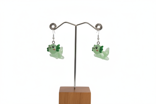 Earrings - Resin axolotl on hook