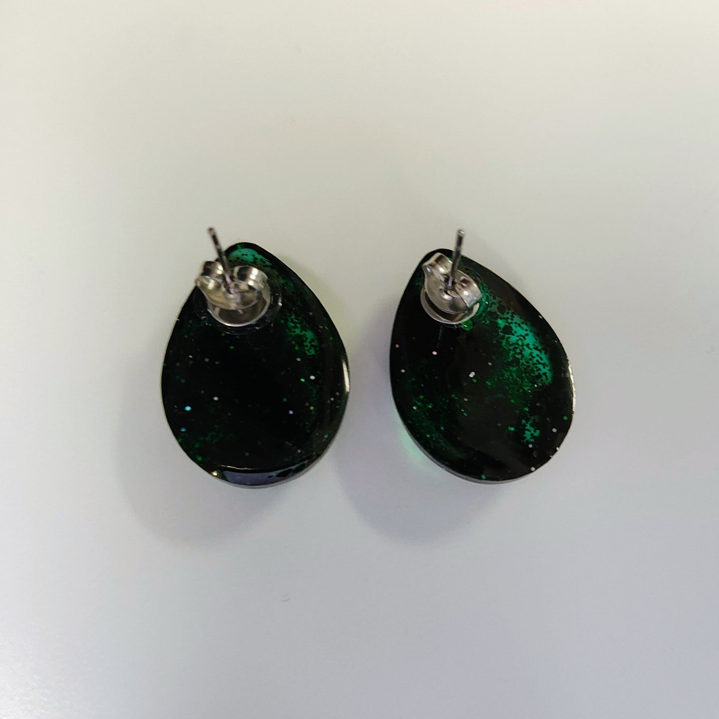 Earrings - Medium resin teardrop on post