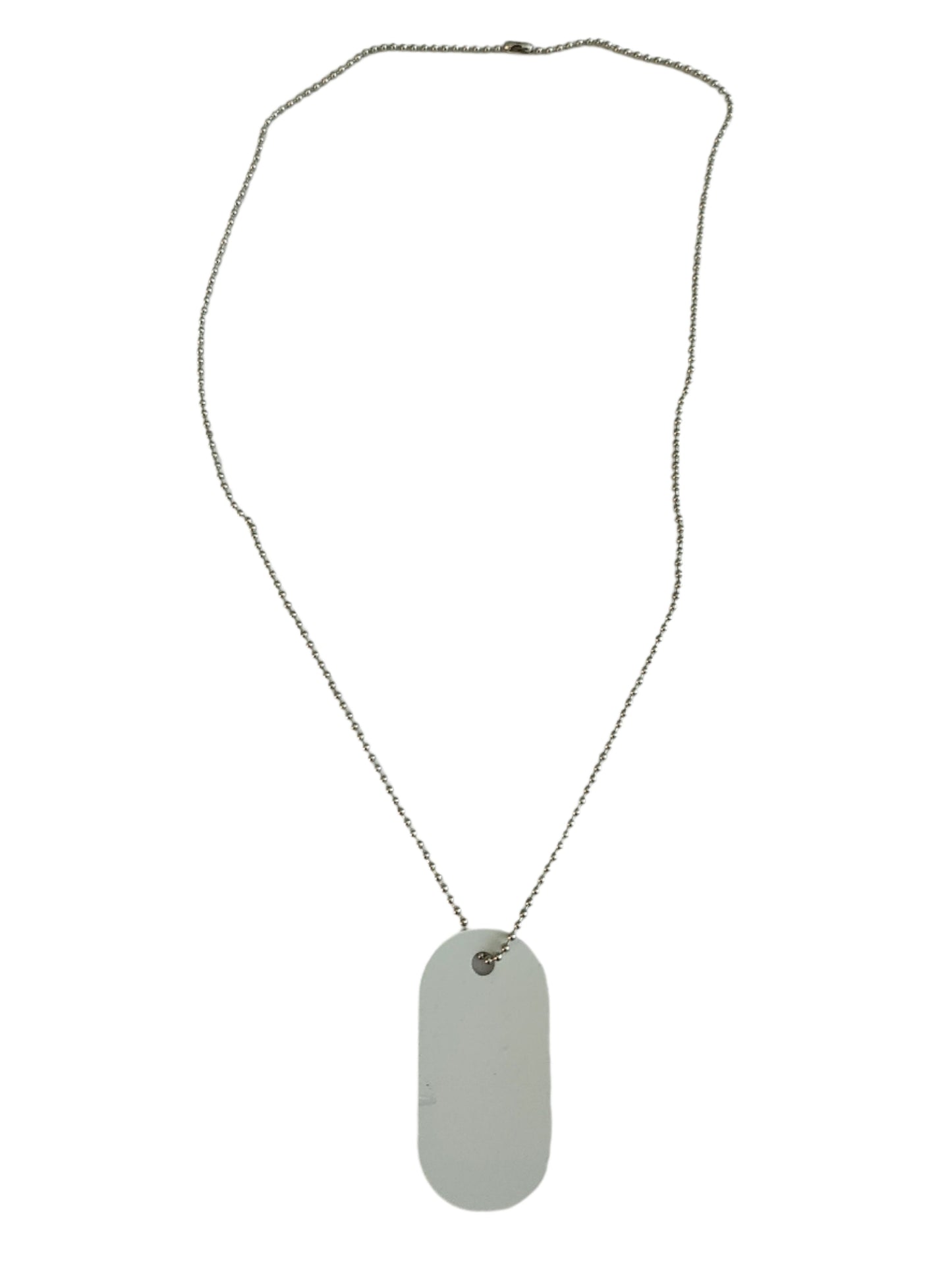 Necklace - 23.5 inches stainless steel double sided sublimated ball chain with dog tag of metal aluminum plate (custom)