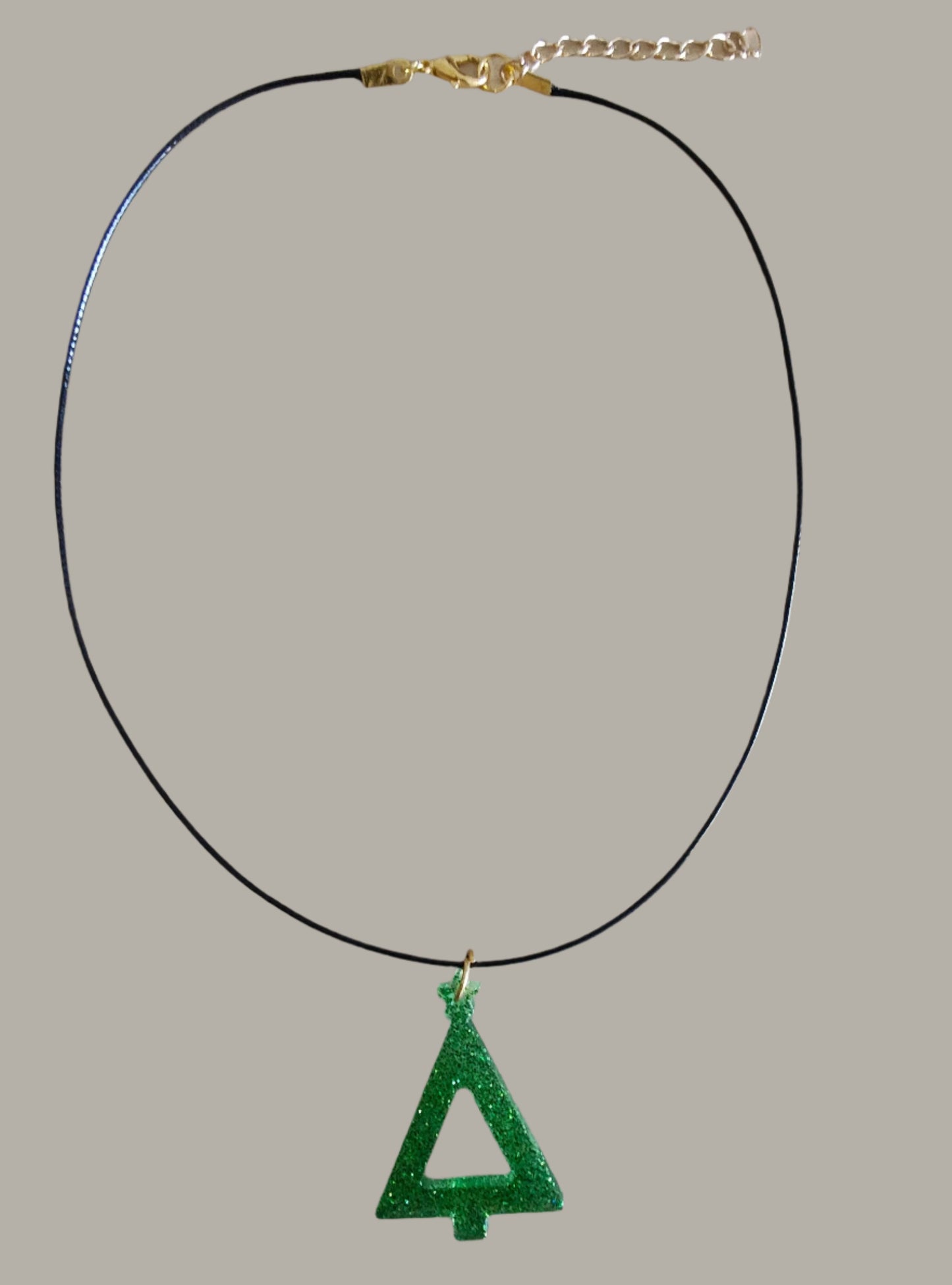 Necklace - 16.5 inches 0.5 mm black polyester cord with resin holiday pendant