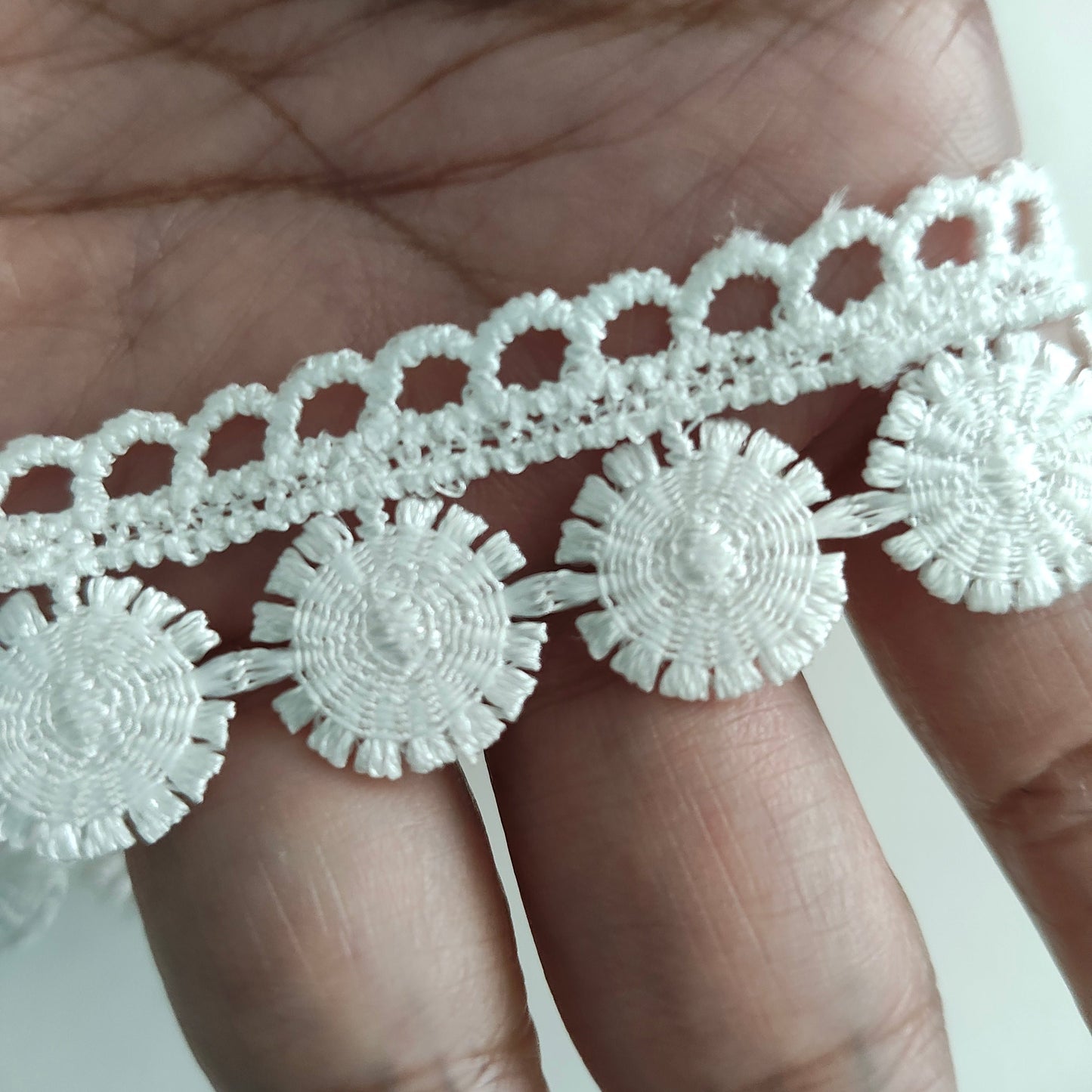 Necklace - Choker white floral lace