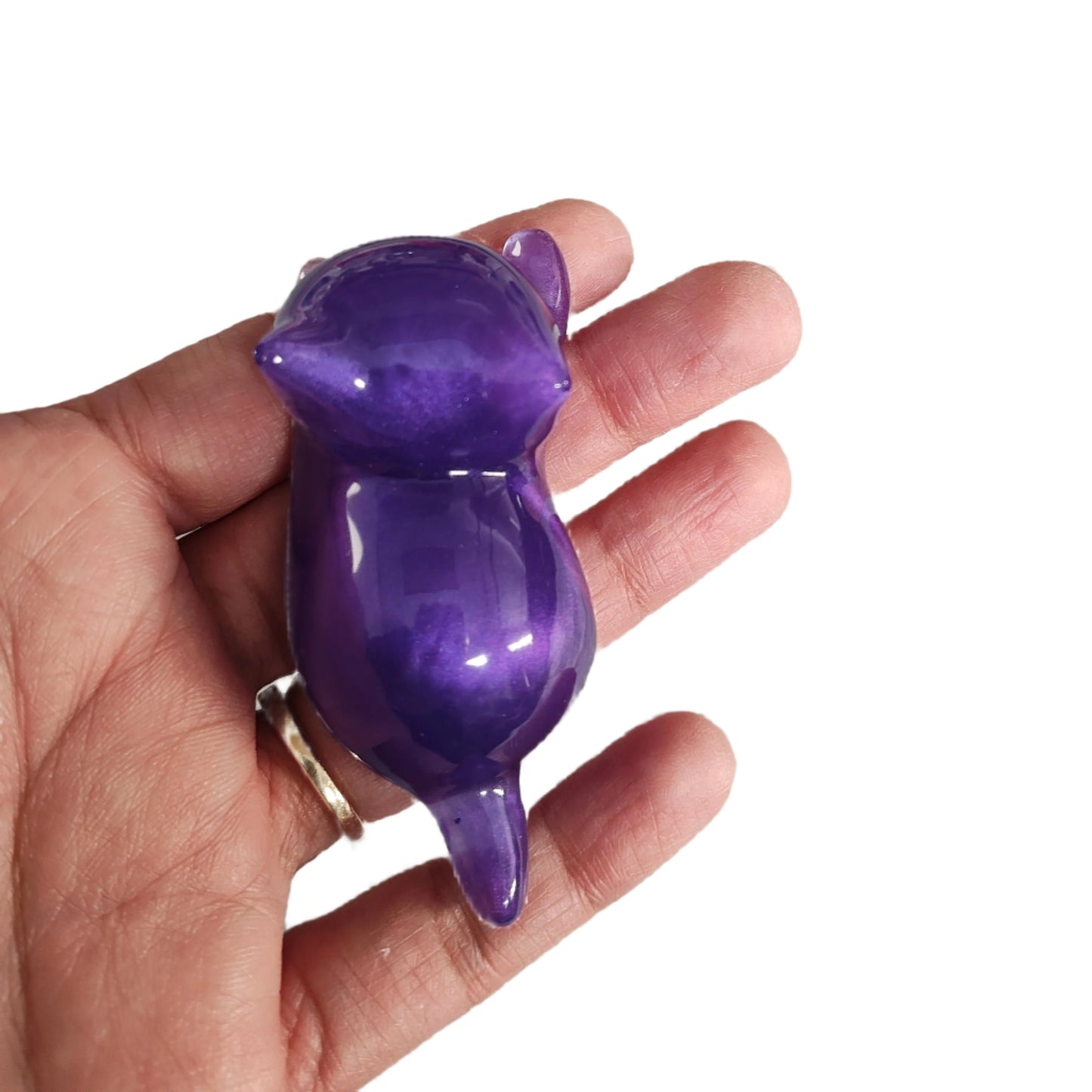 Knickknack - Resin small purple cat trinket