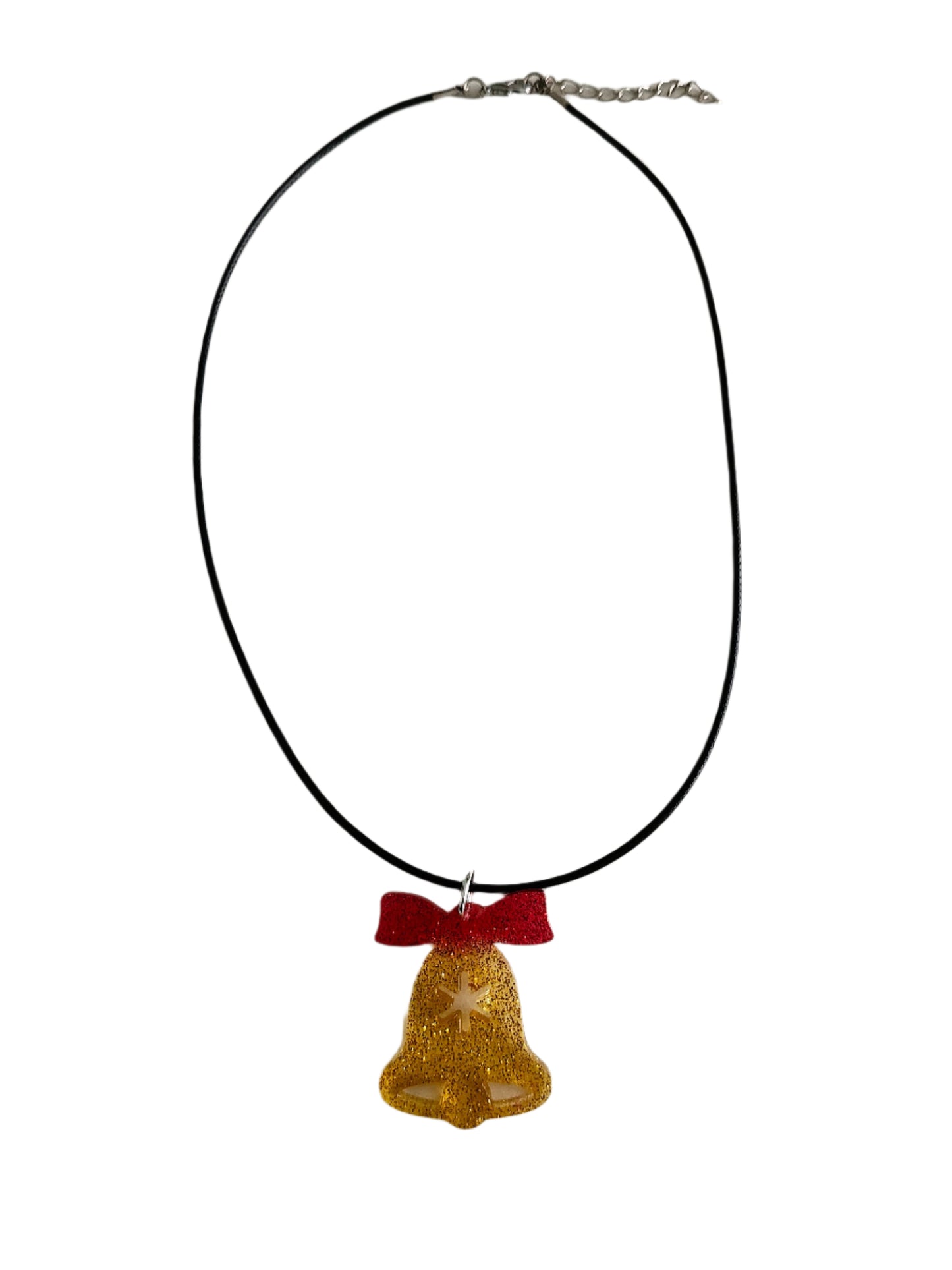 Necklace - 18 inches 0.5 mm black polyester cord with resin holiday pendant