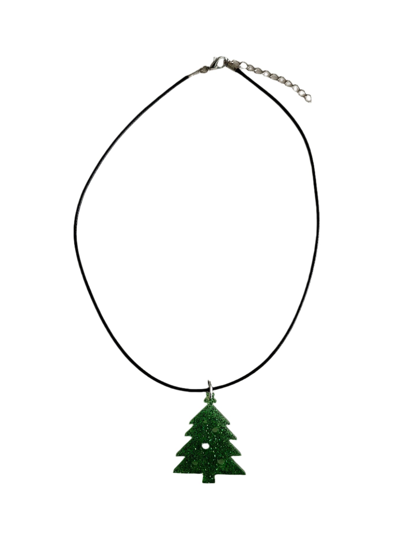 Necklace - 18 inches 0.5 mm black polyester cord with resin holiday pendant
