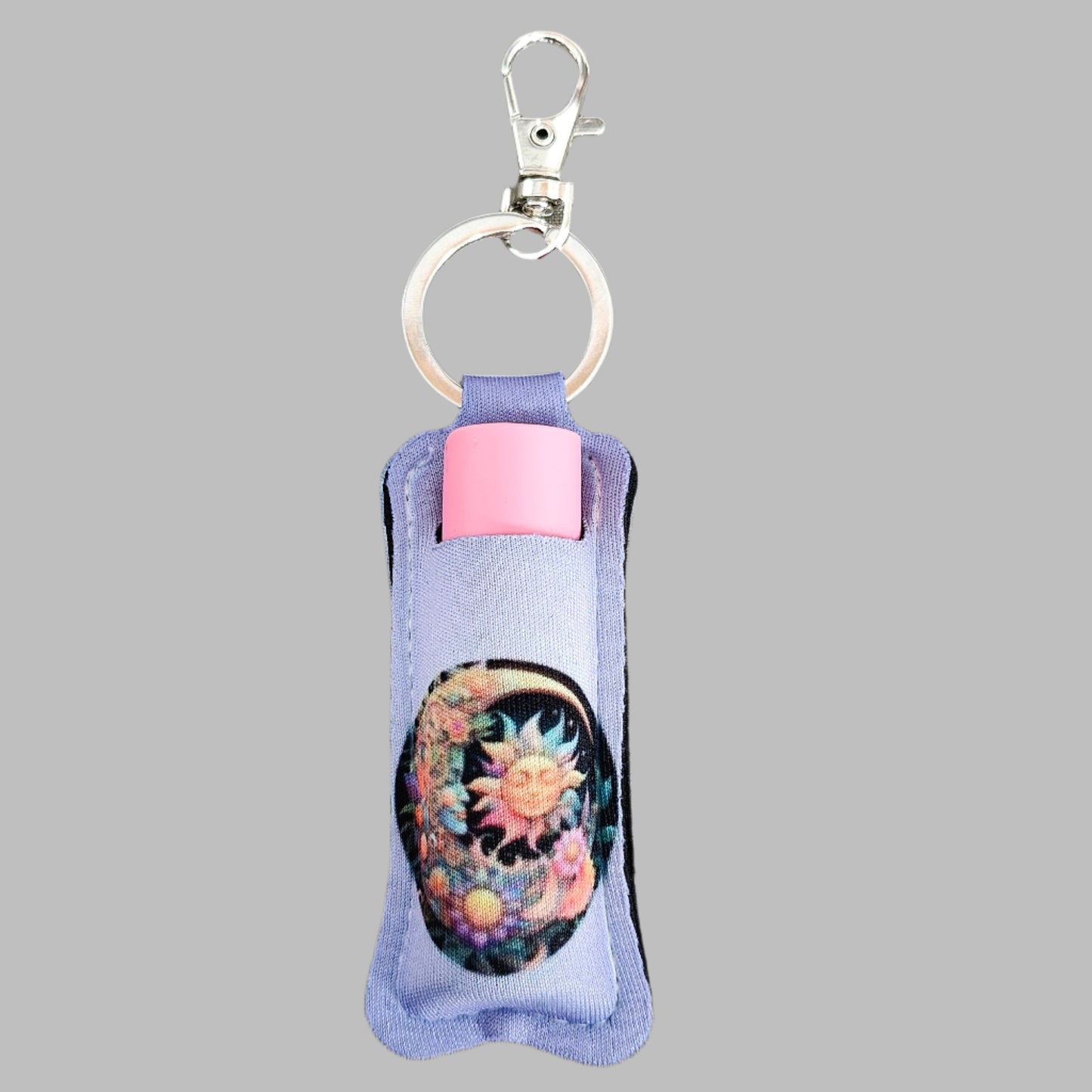 Keychain - Sublimated lipstick holder (sun moon image)