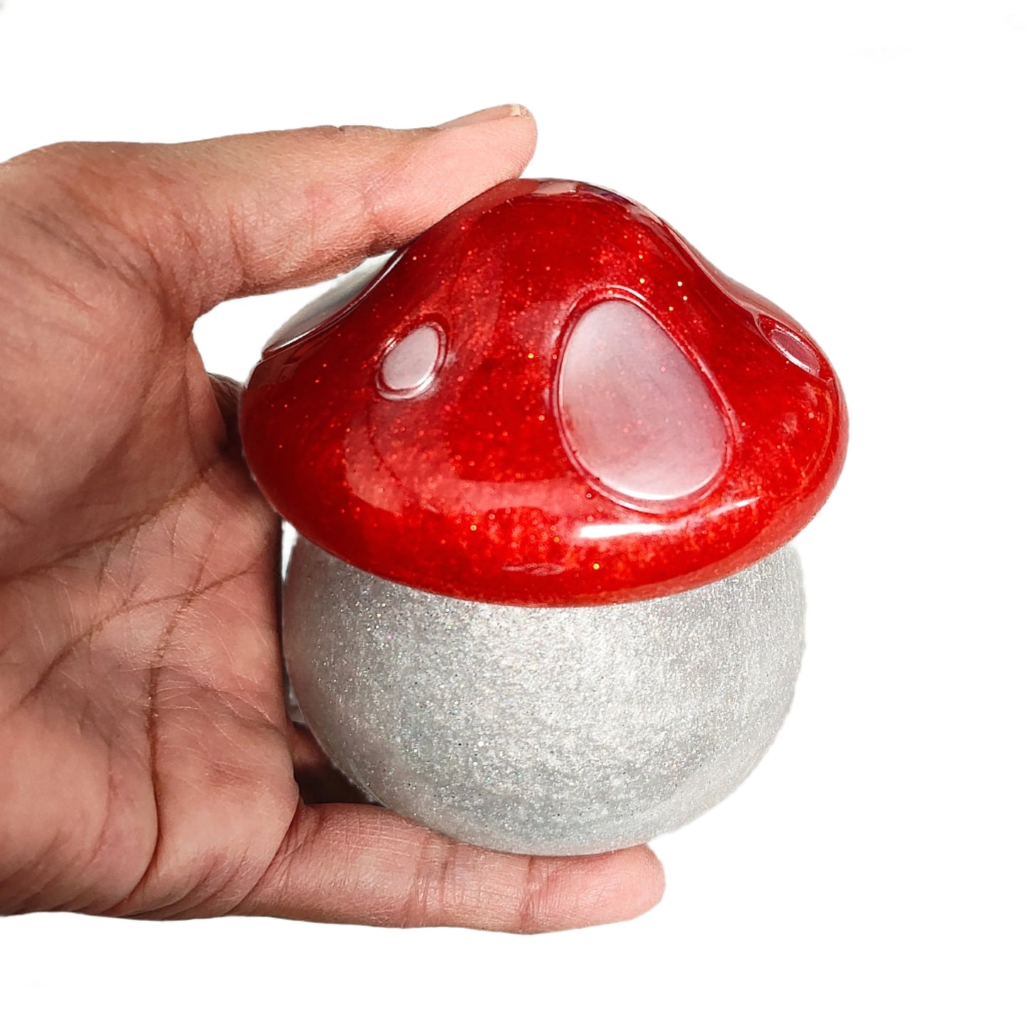 Resin mushroom trinket with lid