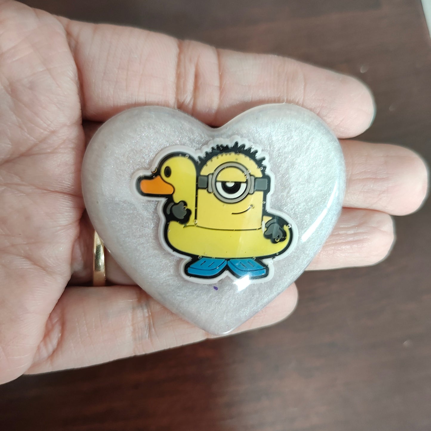 Pin - 3D resin minions pin with silver butterfly clutch