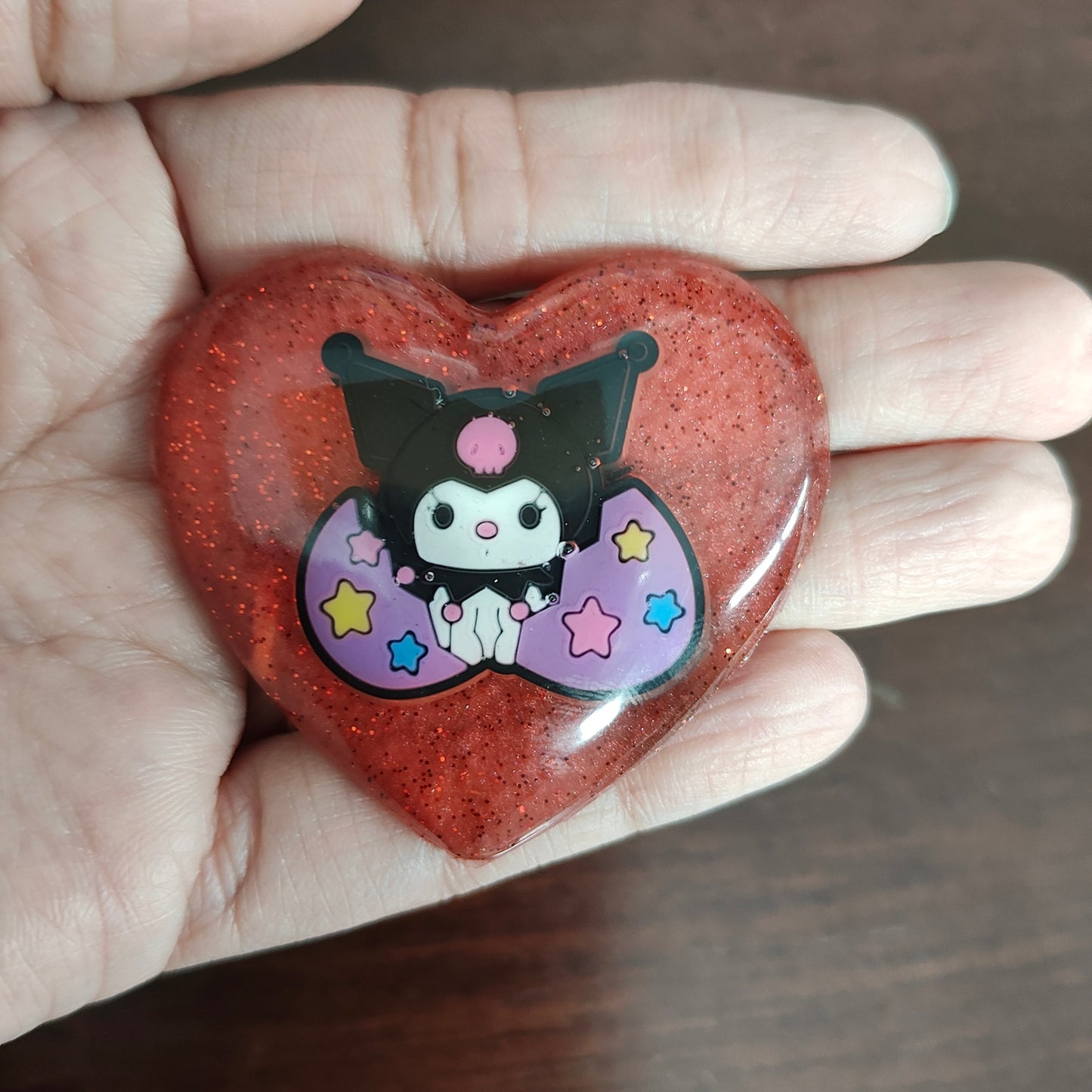 Pin - 3D Kuromi resin pin with silver butterfly clutch