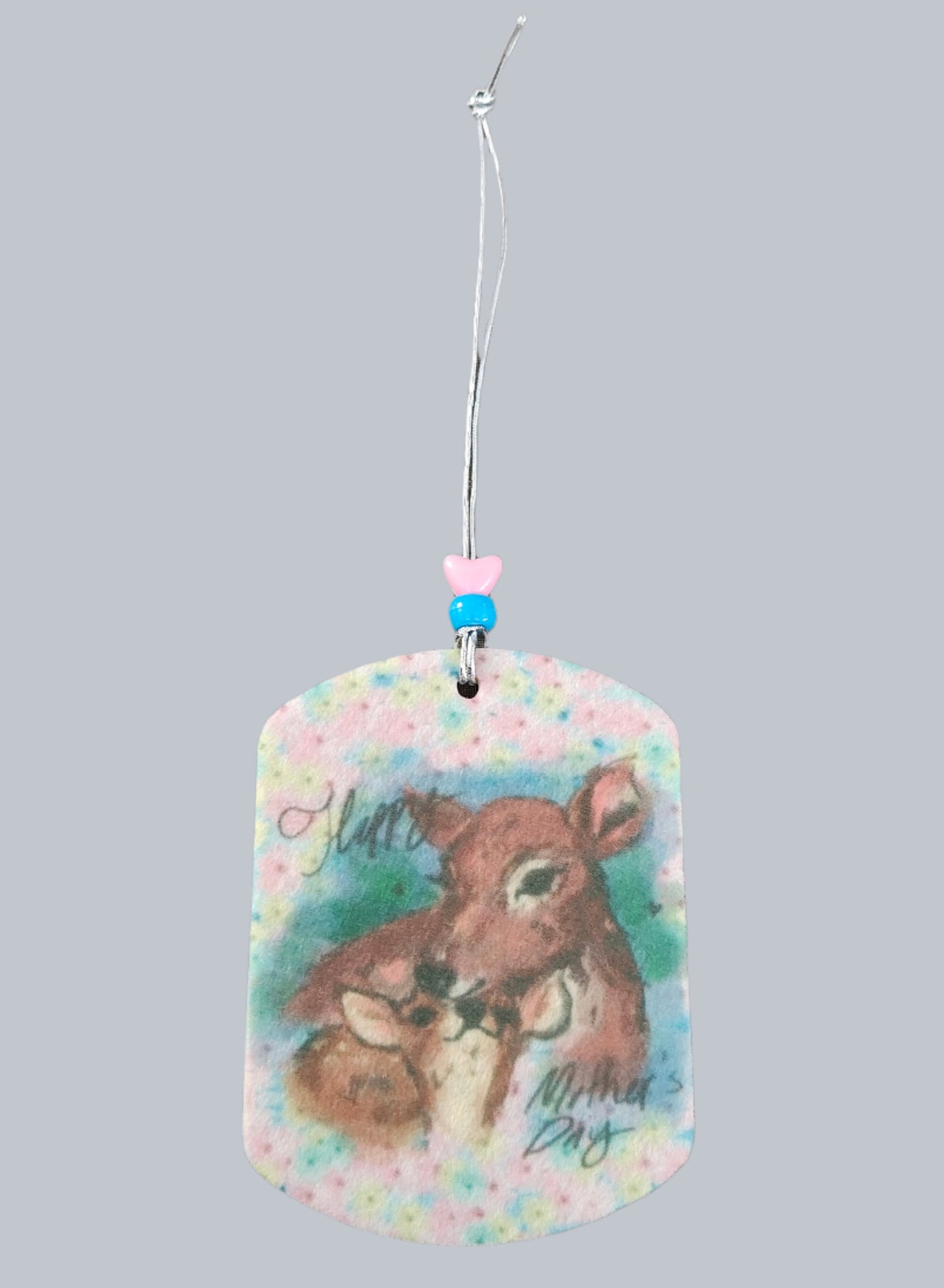 Car Ornament - Happy Mother's Day double sided rectangle round top and bottom