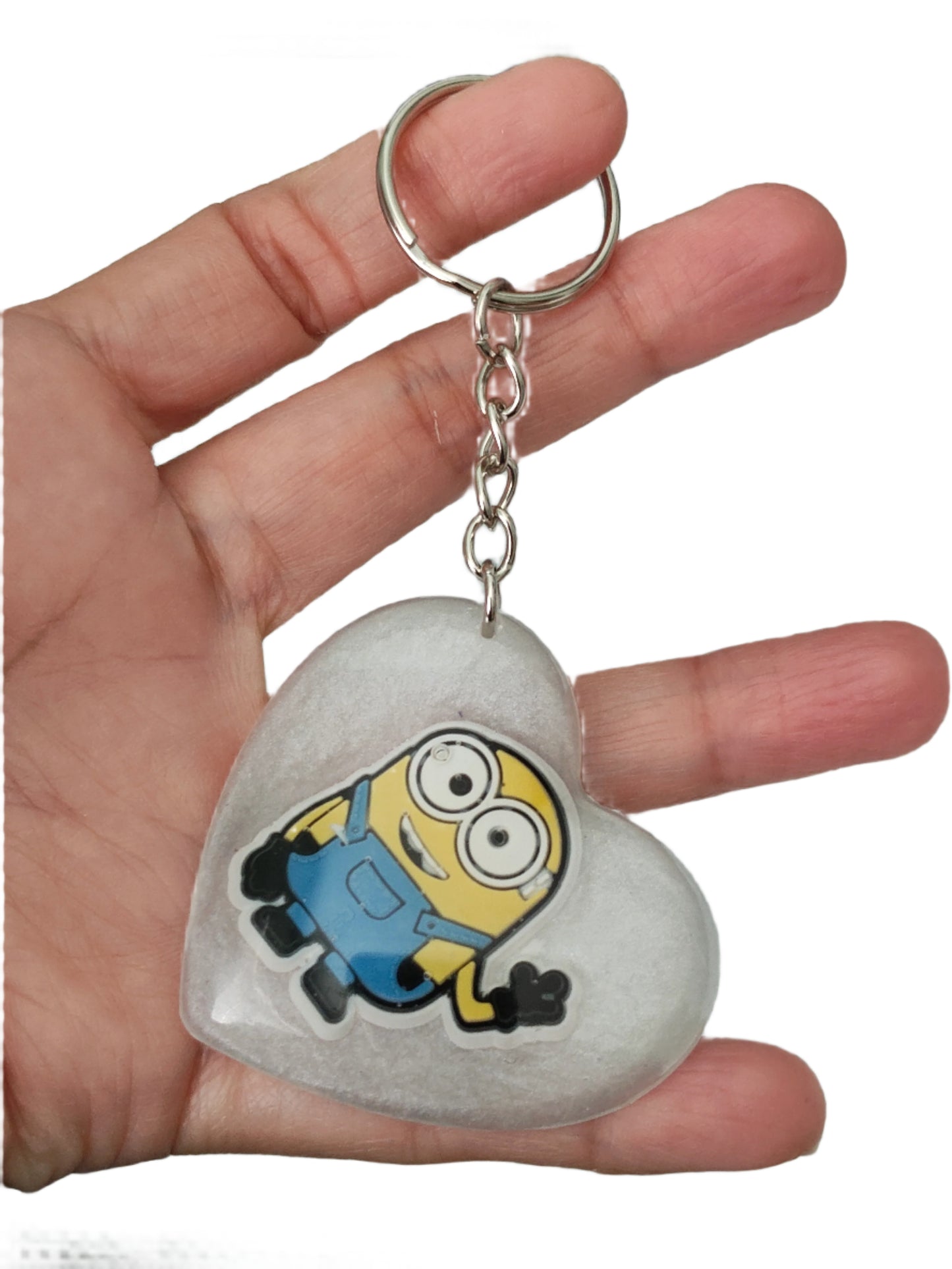 Keychain - 3D resin minions heart keychain