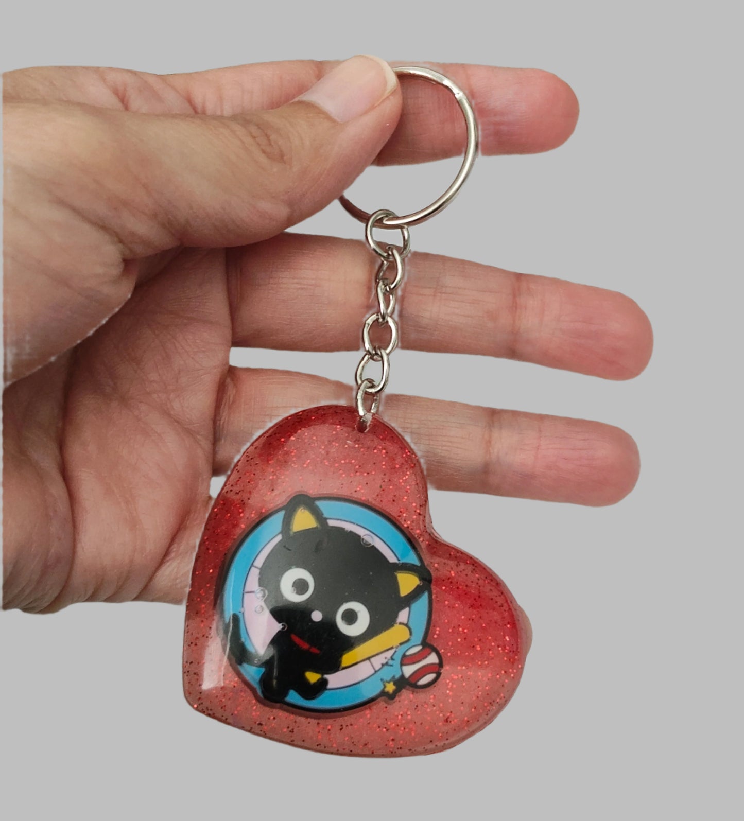 Keychain - 3D resin chococat heart keychain