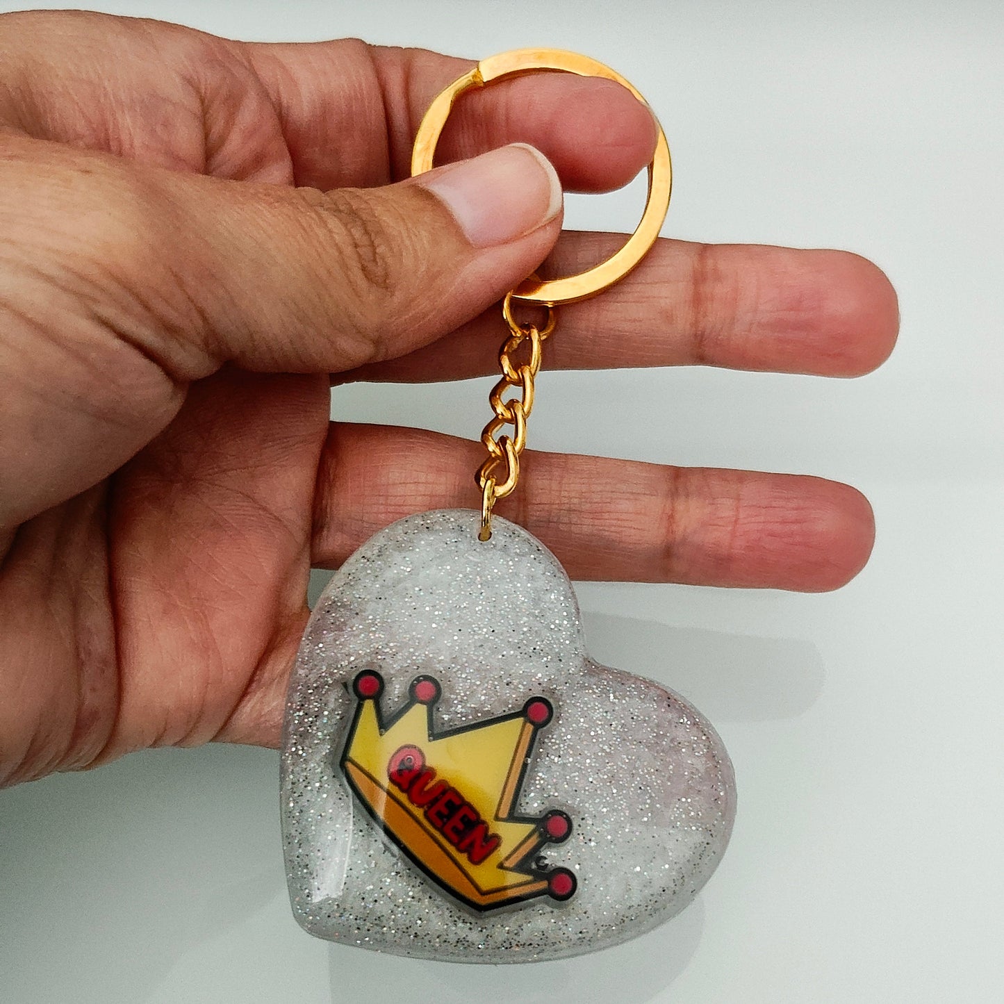 Keychain - 3D resin heart keychain