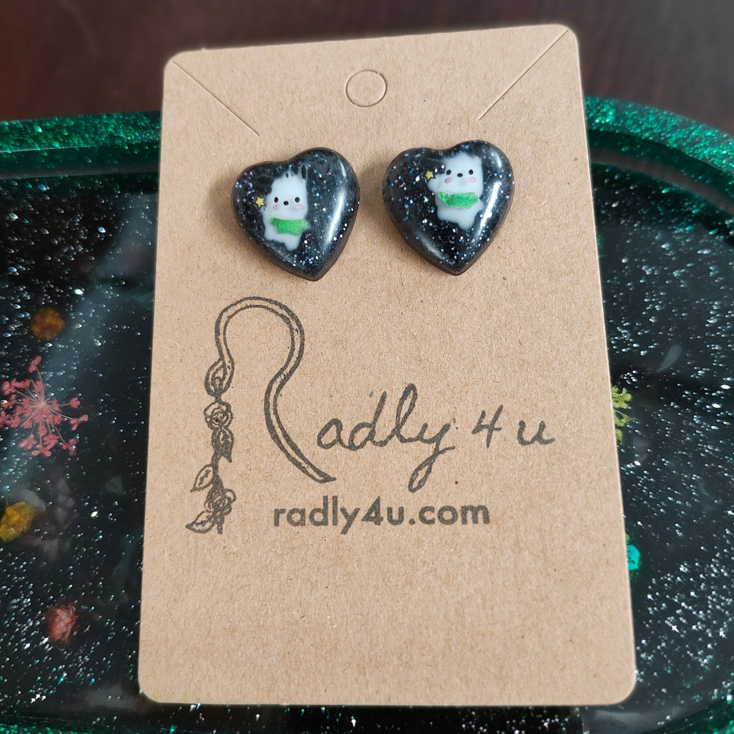 Earrings - 3D Pochacco Resin on post