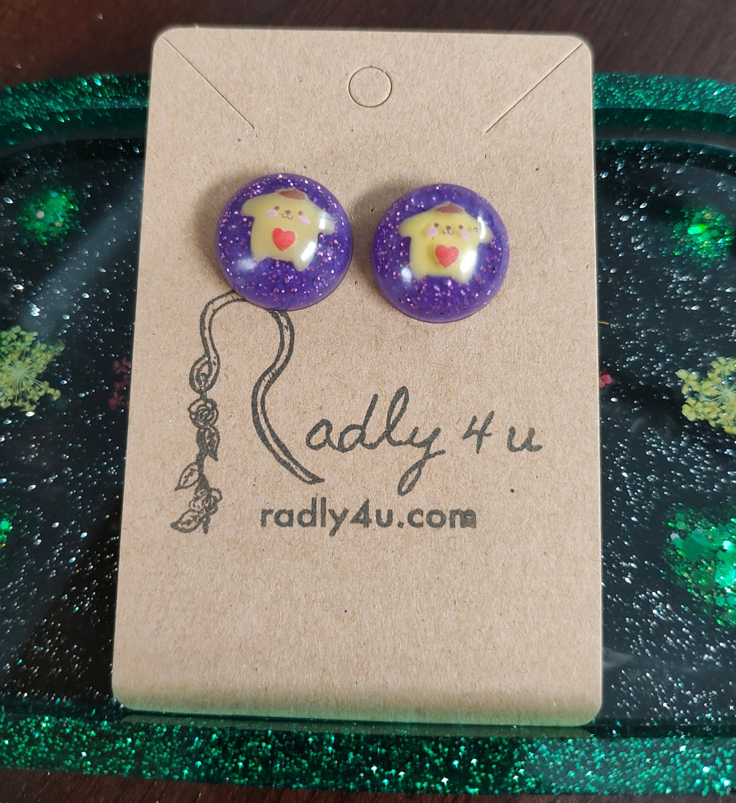 Earrings - 3D Pompompurin Resin on post