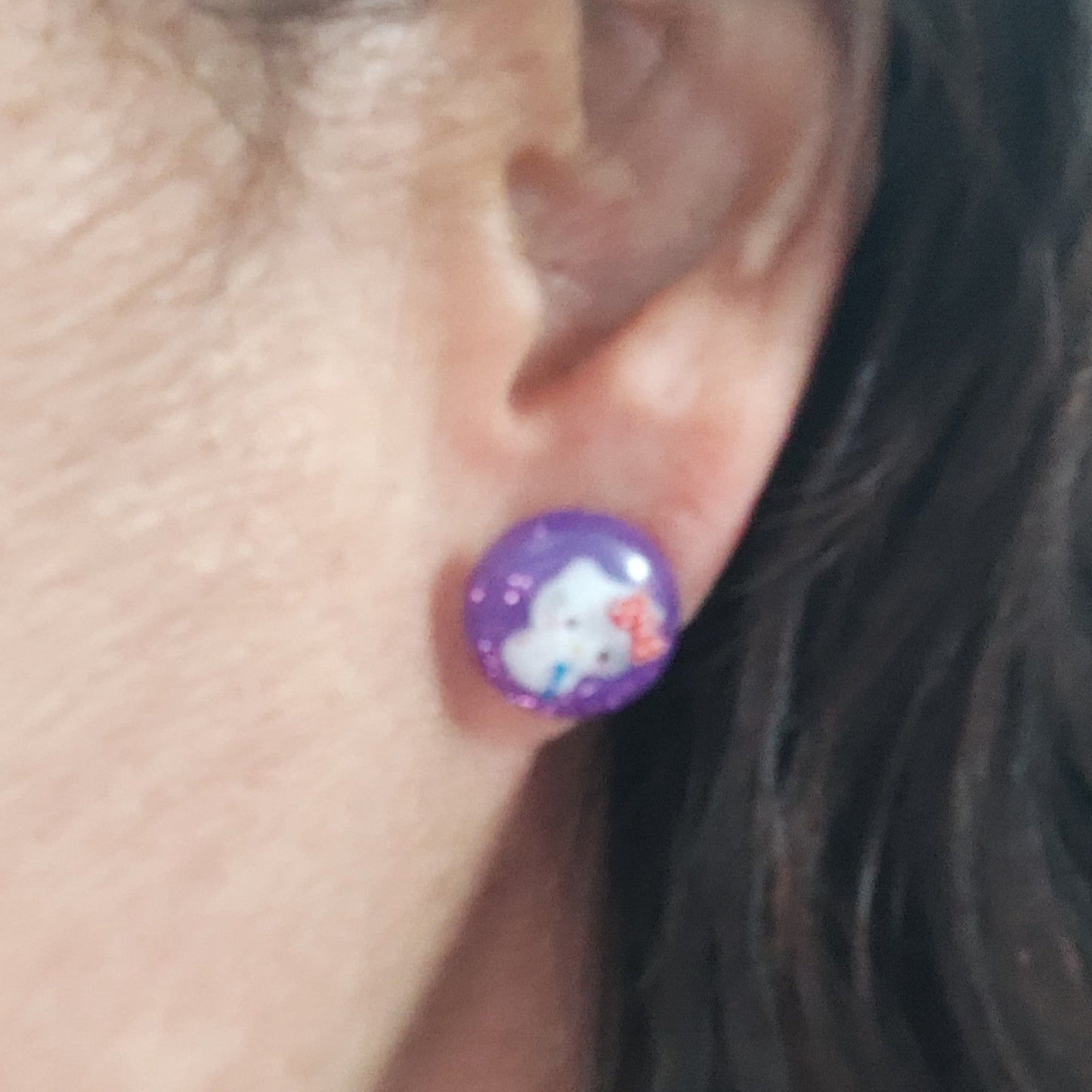 Earrings - 3D Hello Kitty Resin on post