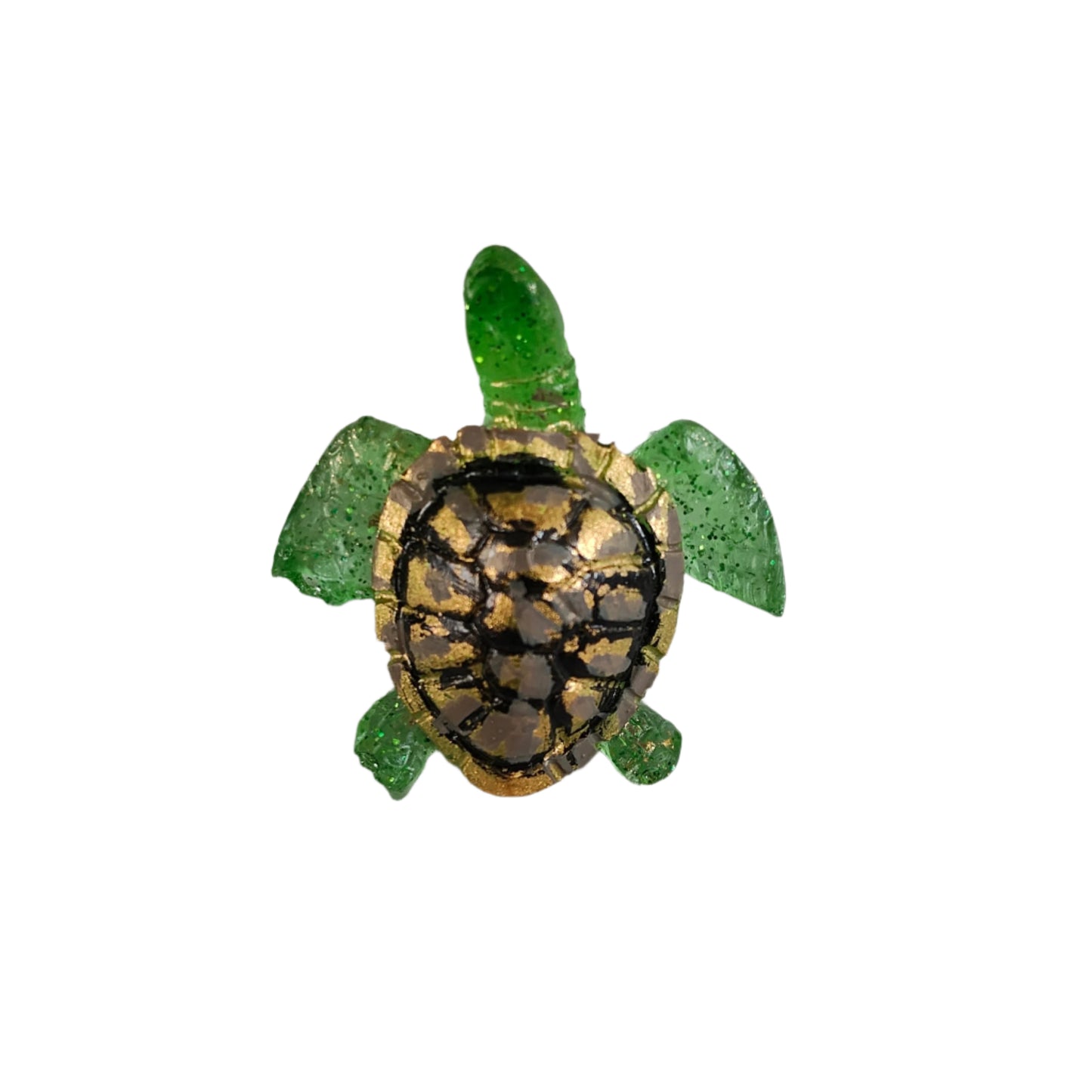 Pin - 3D resin turtle pin with silver butterfly clutch