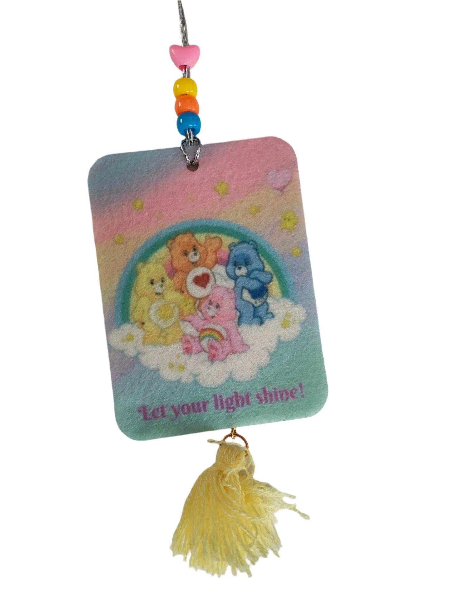 Car Ornament - Double sided rectangle Care bears