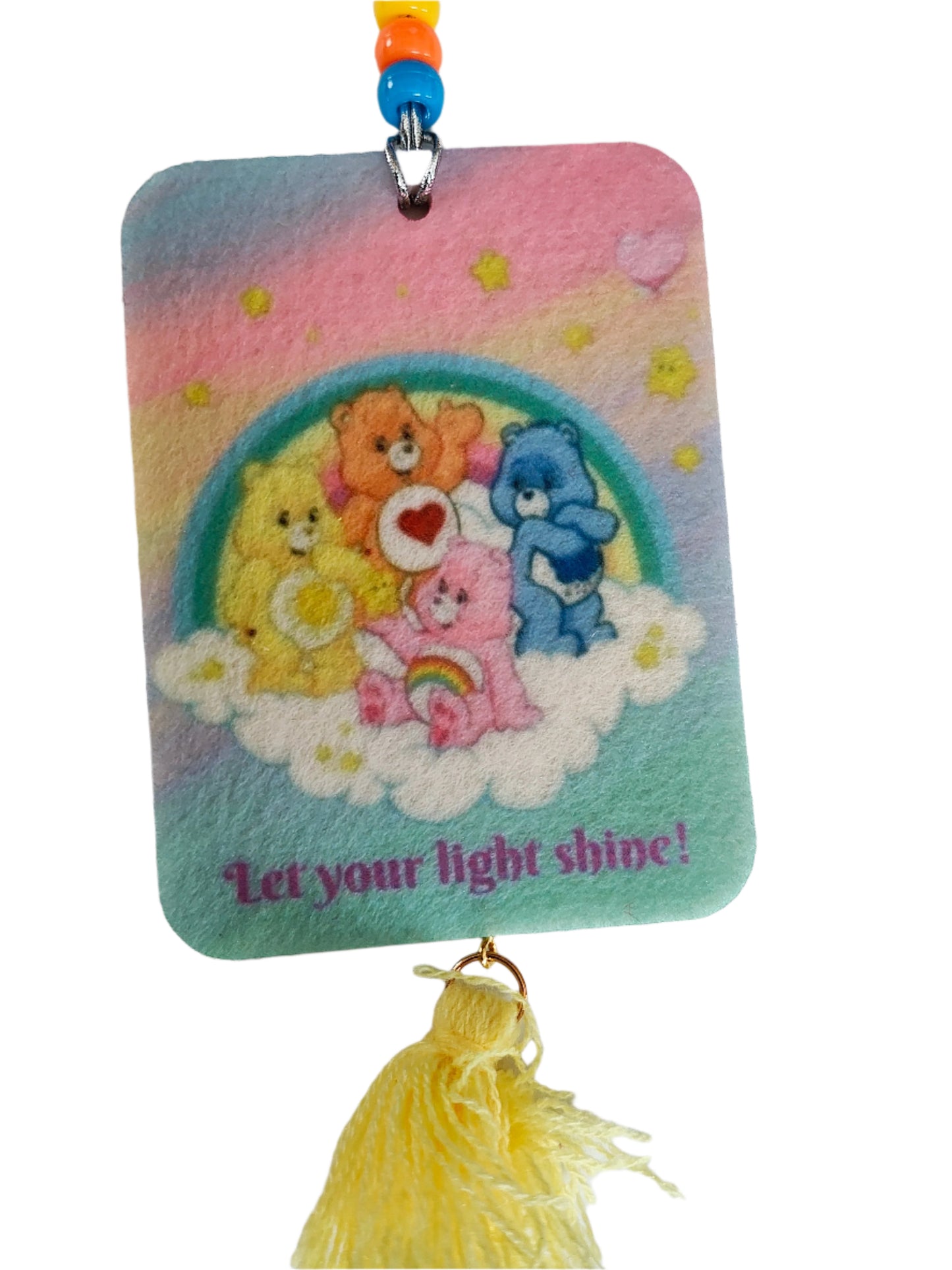 Car Ornament - Double sided rectangle Care bears