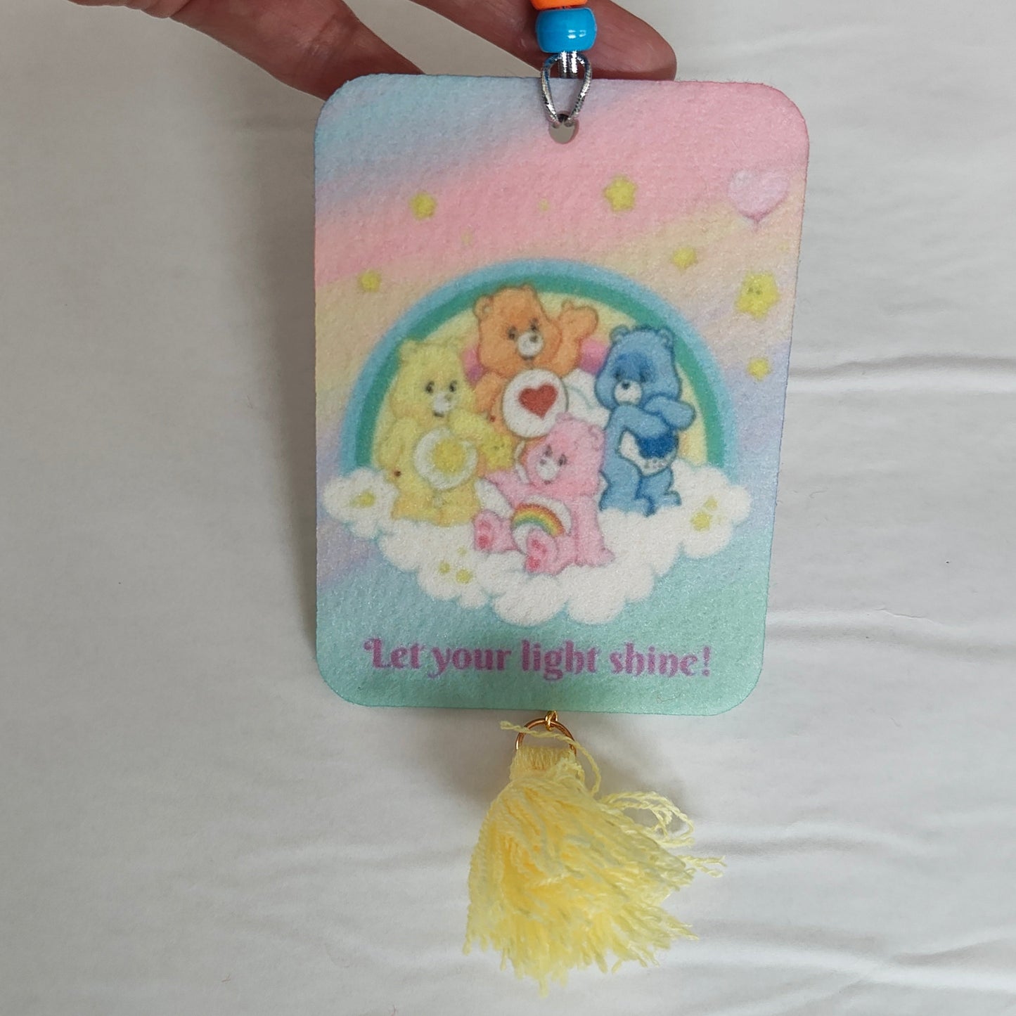 Car Ornament - Double sided rectangle Care bears