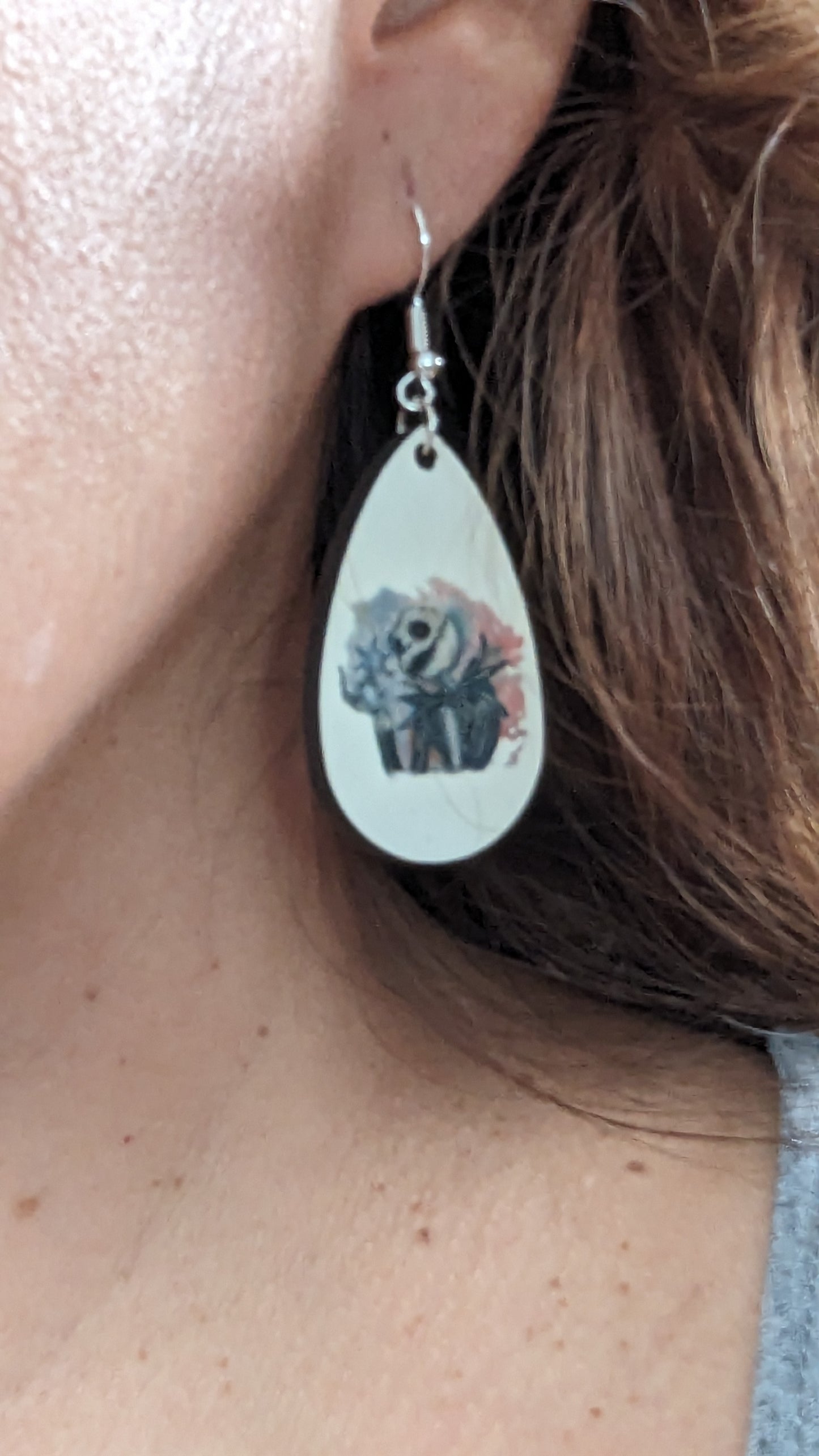 Earrings - Double sided sublimated Jack on silver hook
