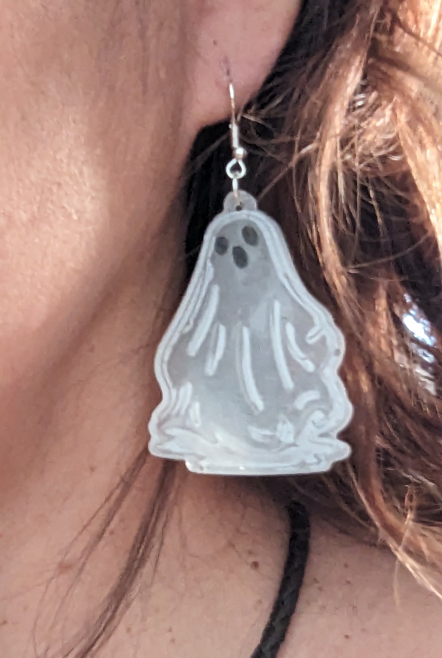 Earrings - Resin ghost on hook