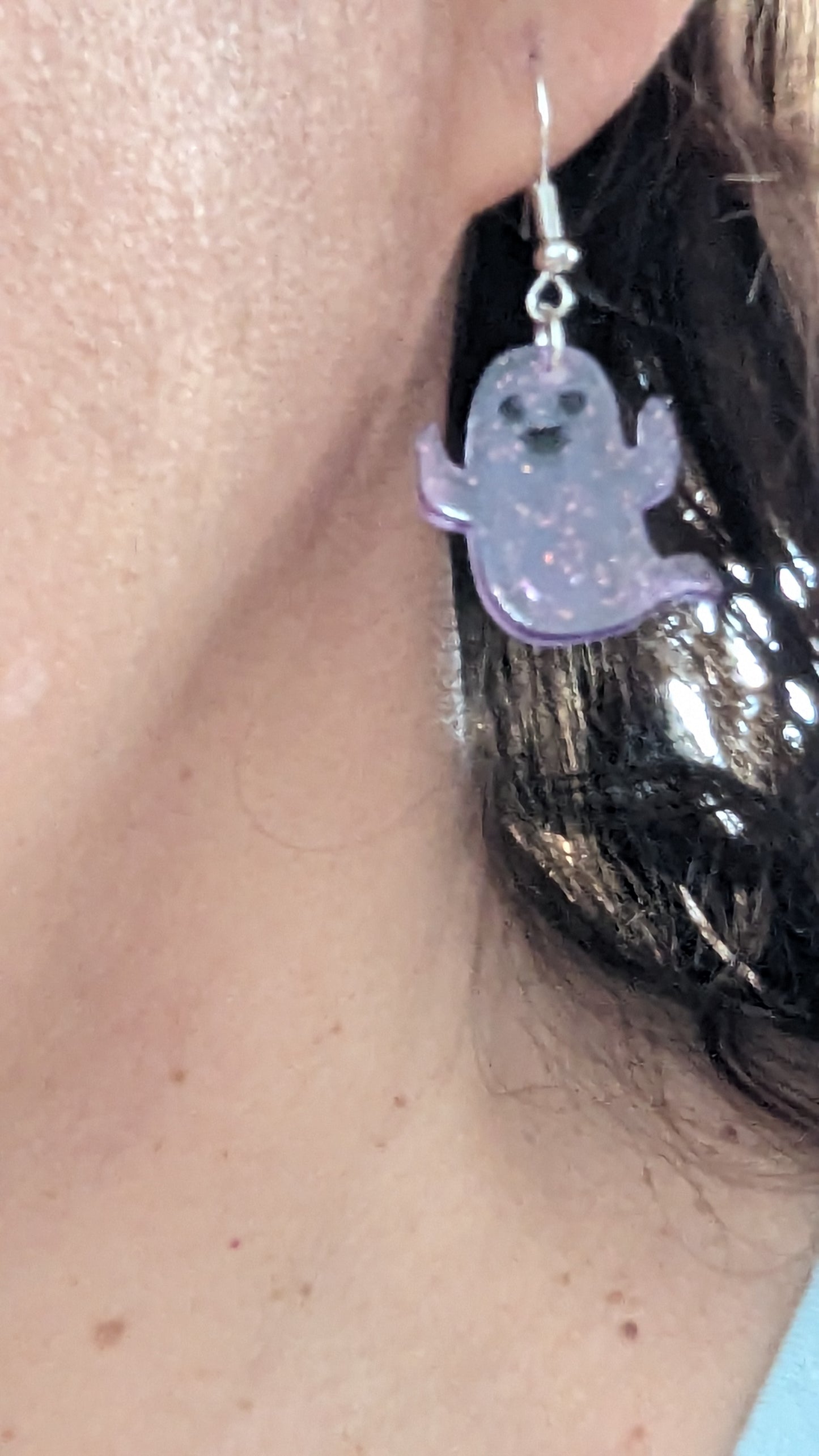 Earrings - Resin ghost on hook