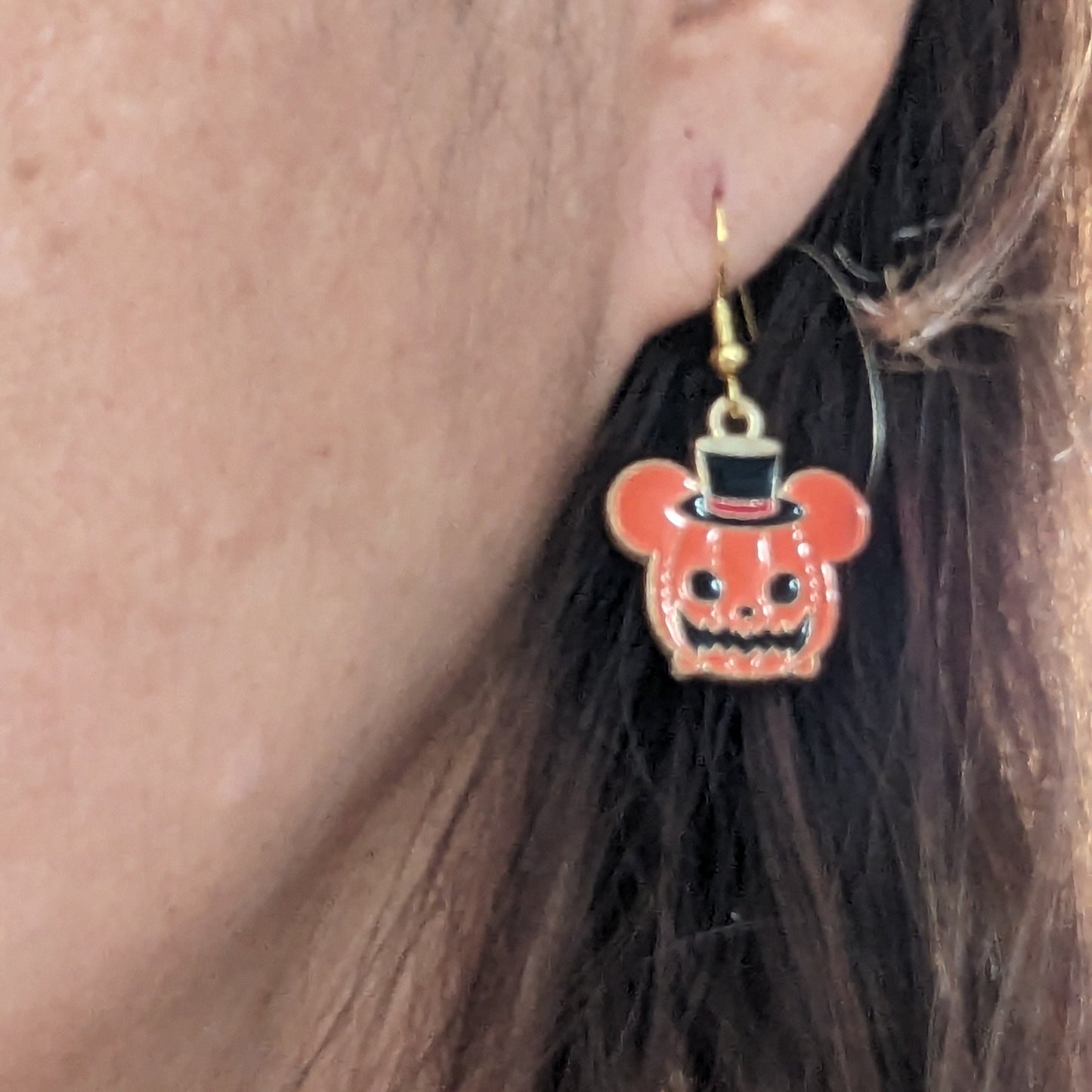 Earrings - Pumpkin Jack Mickey on hook