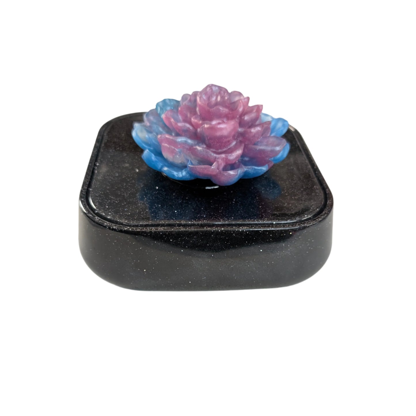 Knickknack - Large resin square jewelry box with flower lid