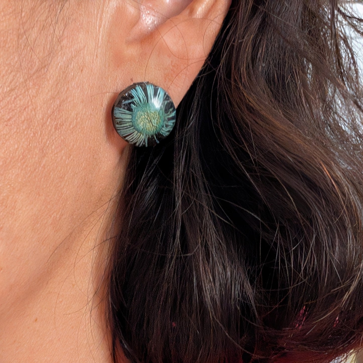 Earrings - Dried flowers Resin studs