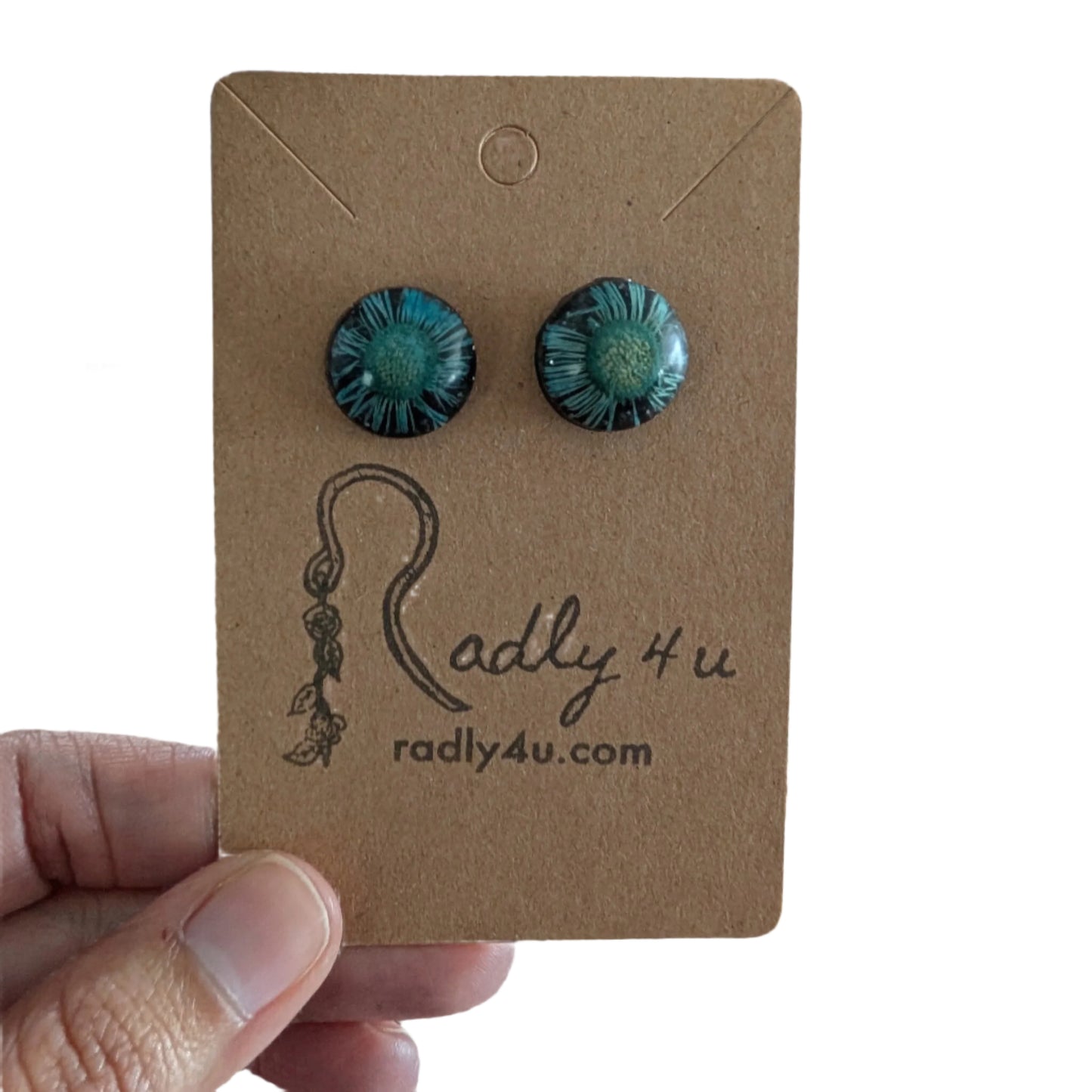 Earrings - Dried flowers Resin studs