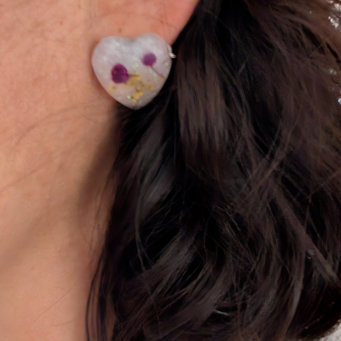 Earrings - 3D Dried flowers Resin on post