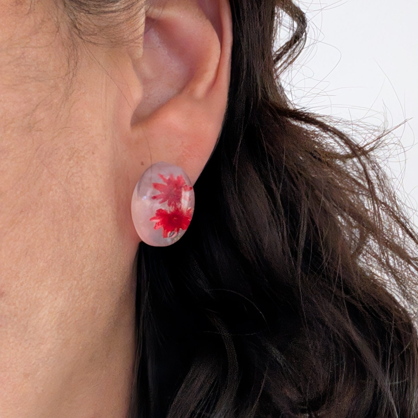 Earrings - 3D Dried flowers Resin on post