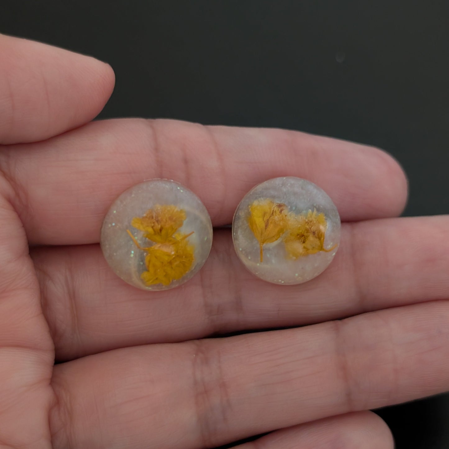 Earrings - 3D Dried flowers Resin on post