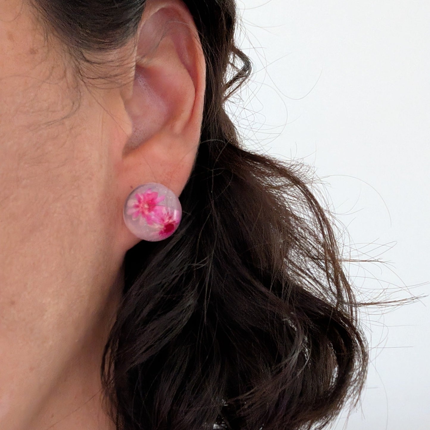 Earrings - 3D Dried flowers Resin on post