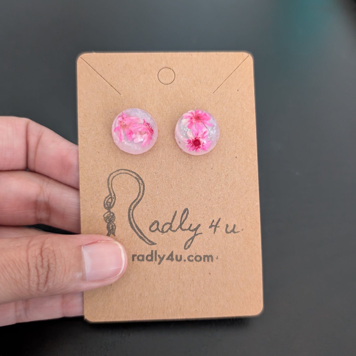 Earrings - 3D Dried flowers Resin on post