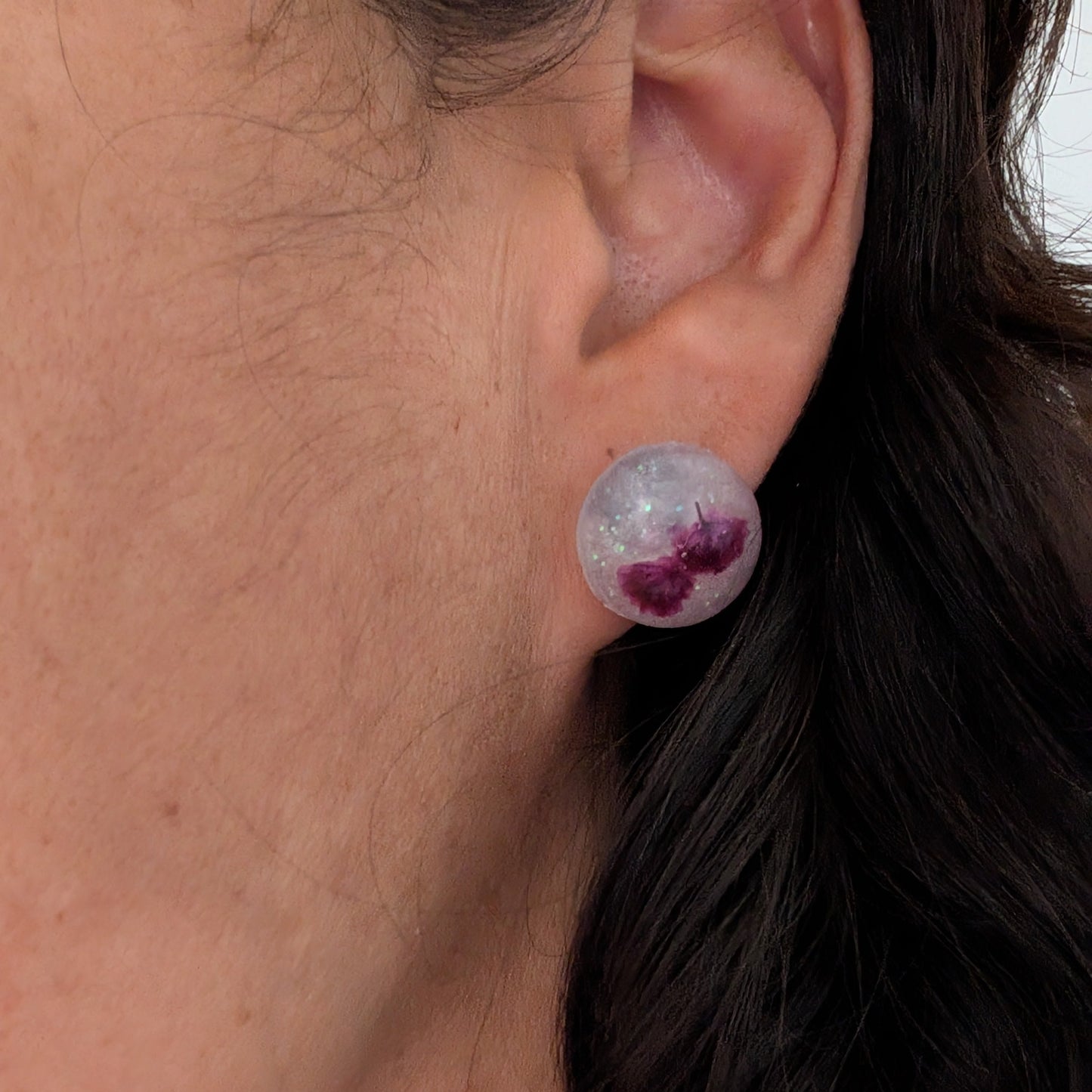 Earrings - Dried flowers Resin studs