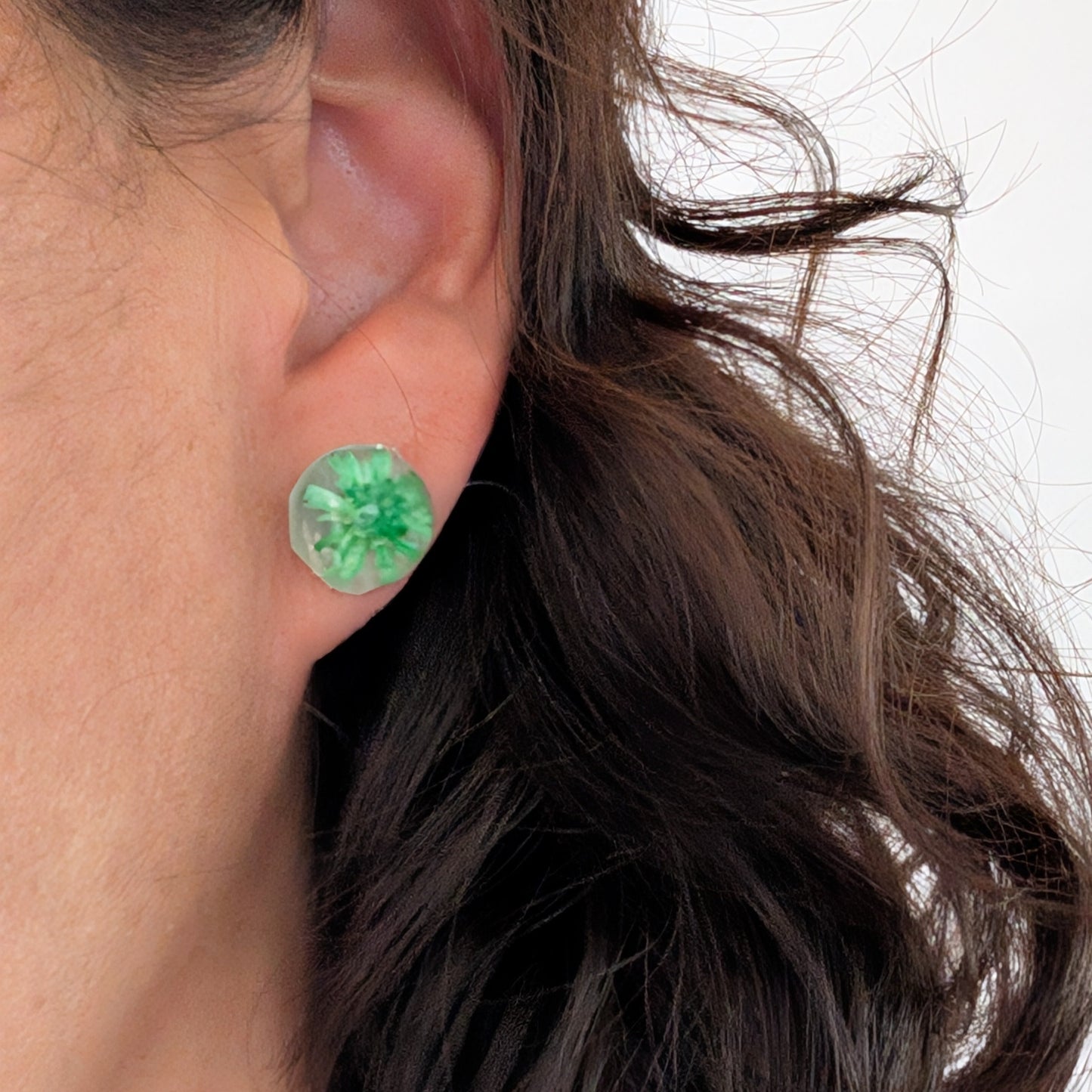 Earrings - Dried flowers Resin studs