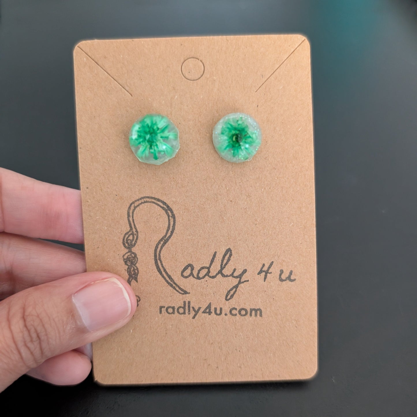 Earrings - Dried flowers Resin studs