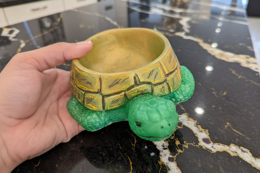 Resin Sea Turtle Jewelry Holder – Coastal Trinket Tray & Ring Dish for Vanity or Bathroom