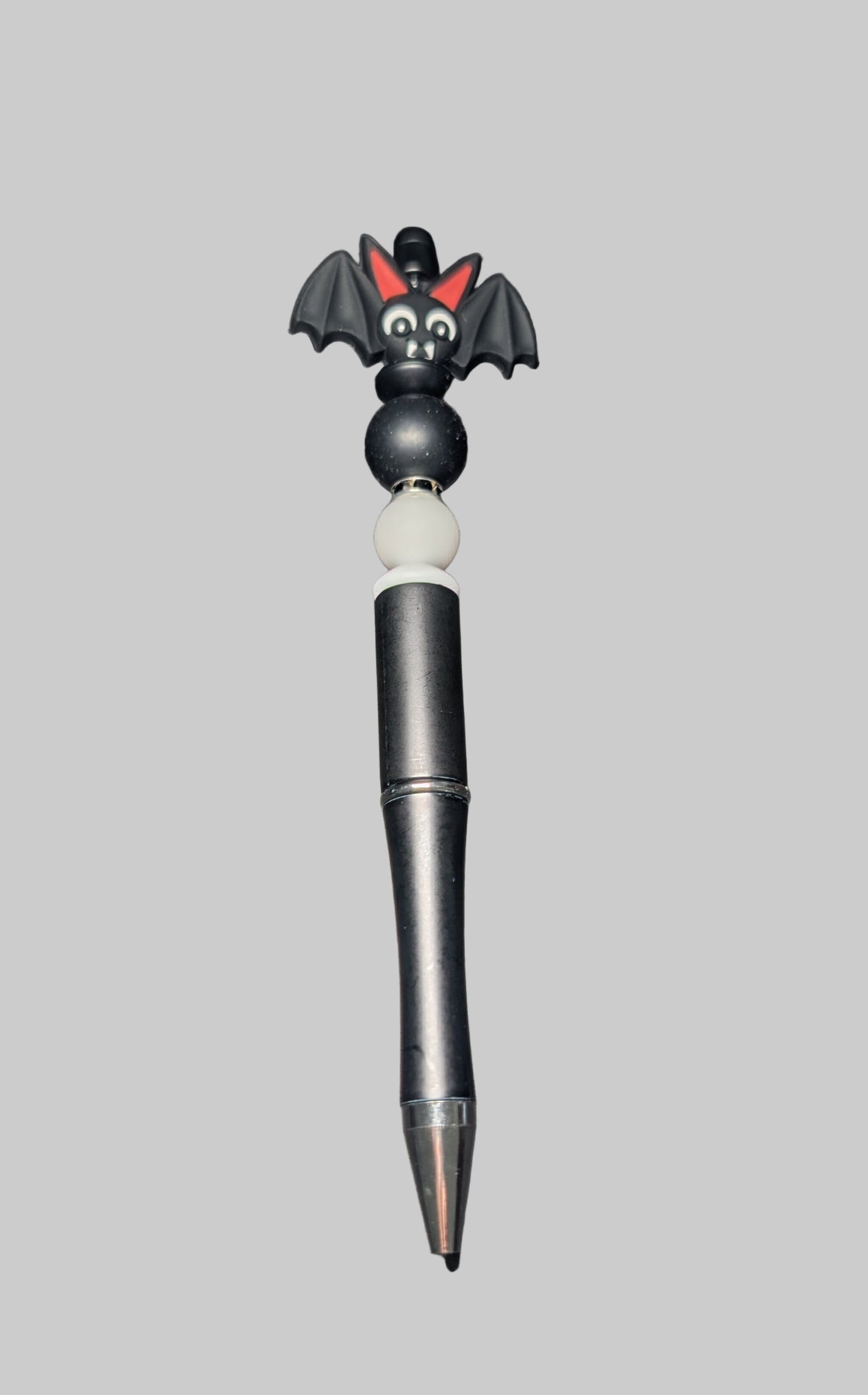 Pen -Bat silicon beaded acrylic pen (black ink)