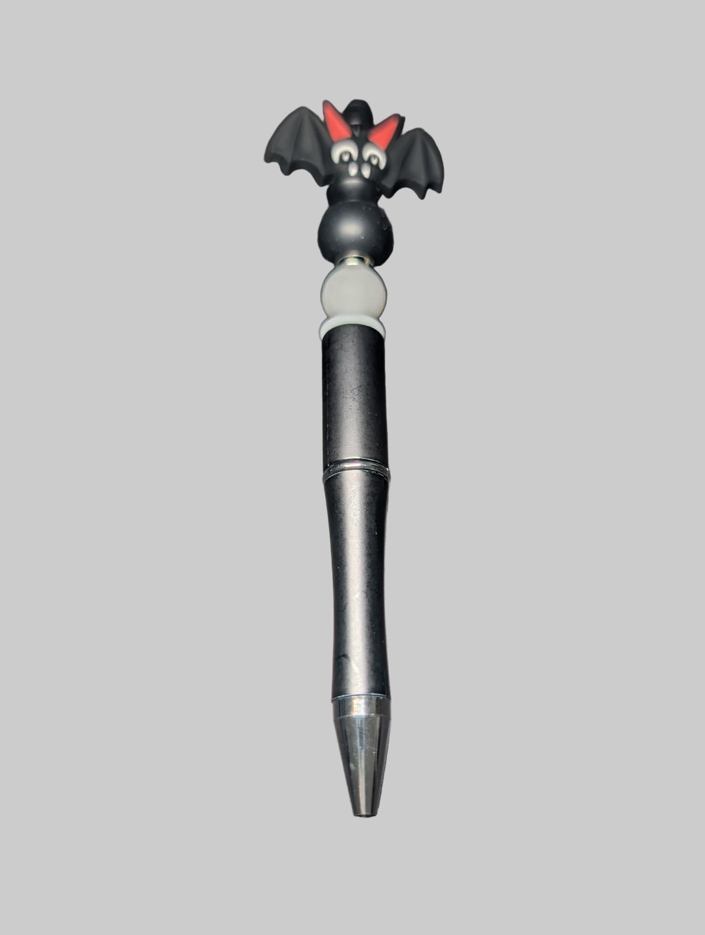 Pen -Bat silicon beaded acrylic pen (black ink)