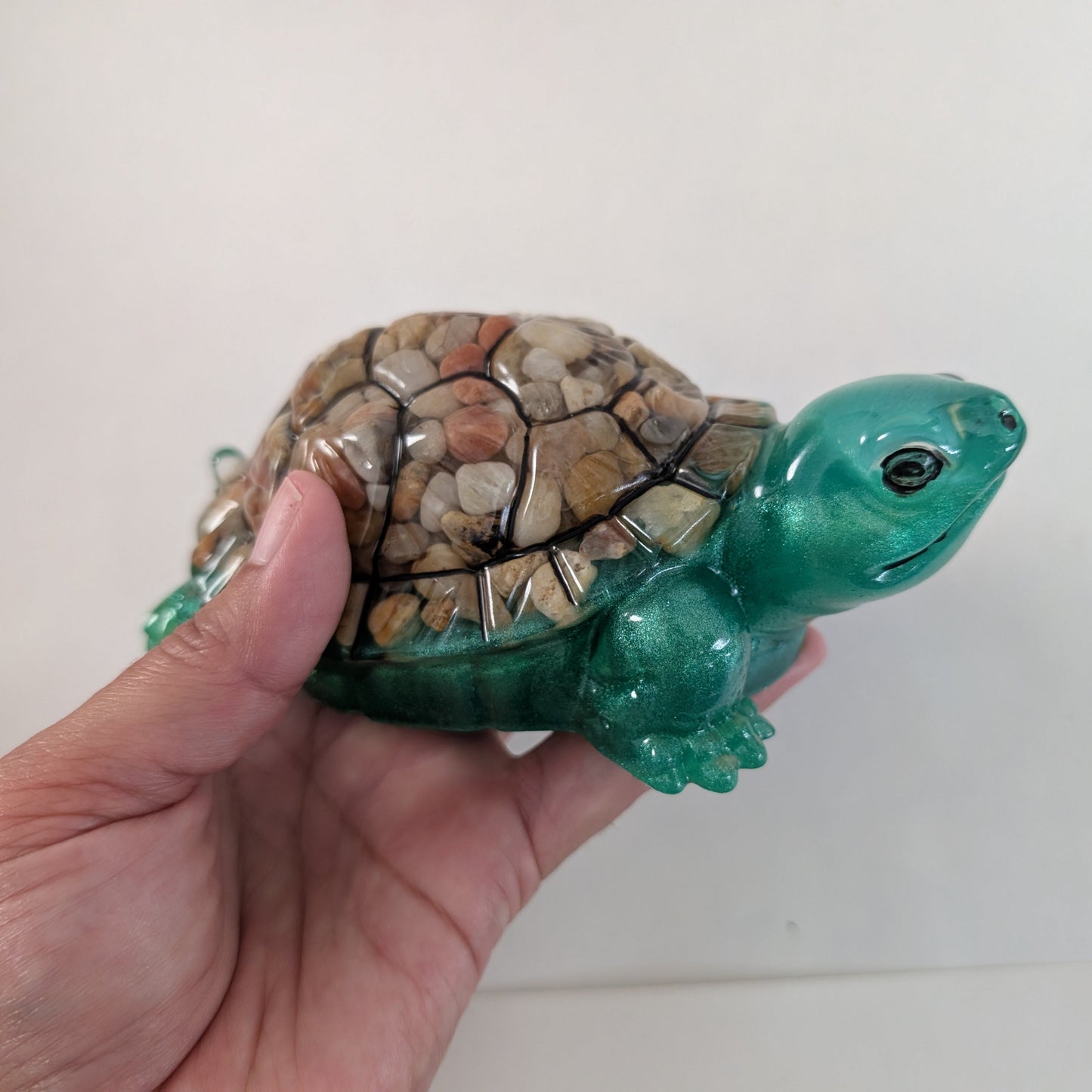 Hand-Painted Resin Turtle Trinket - Weighted Artisan Decor