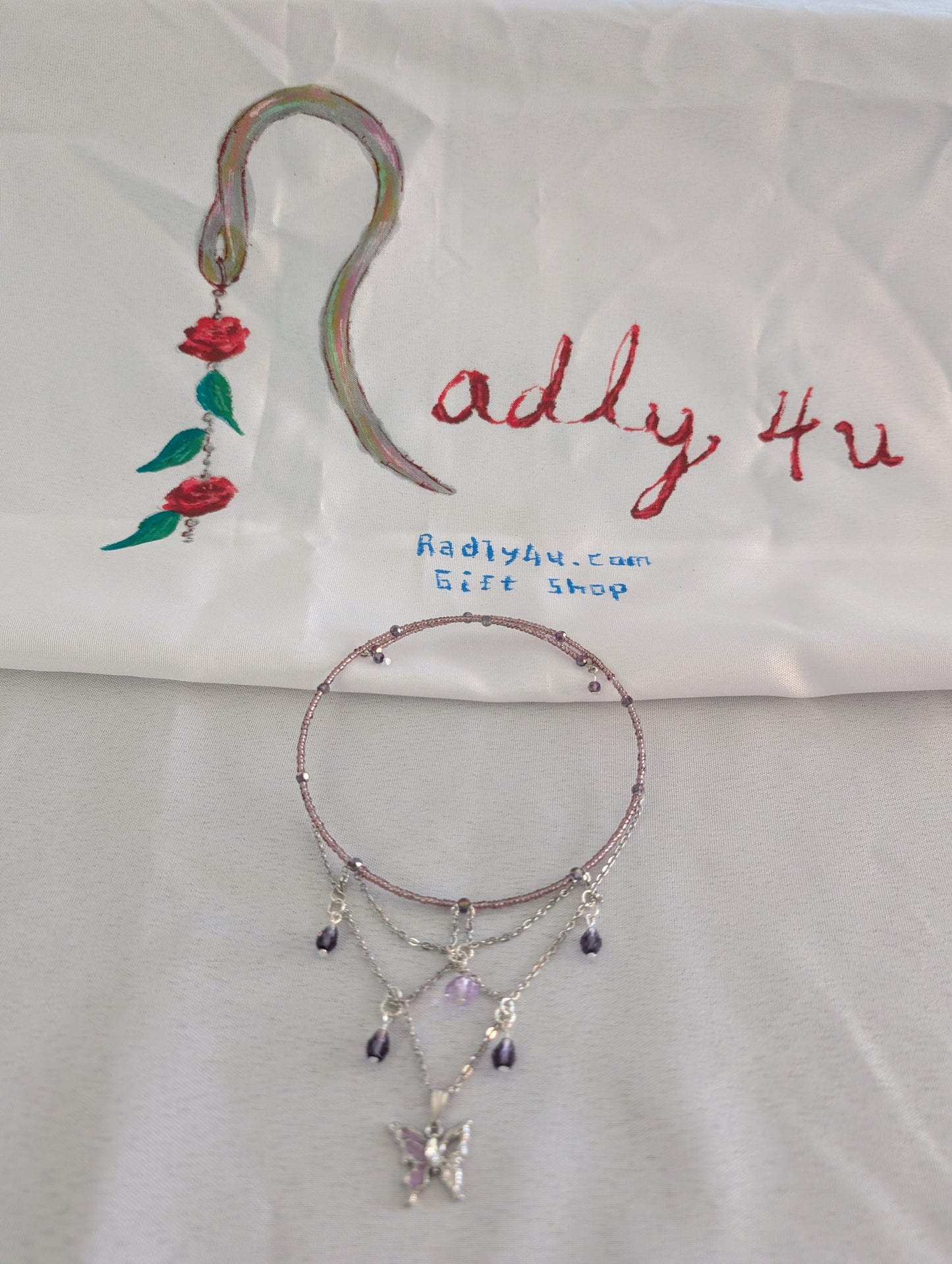 Necklace - Butterfly Memory wire choker