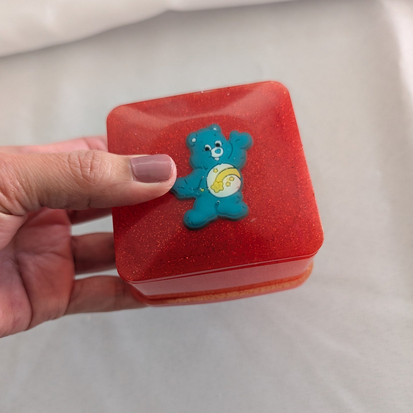 Resin square with character lid jewelry/trinket box