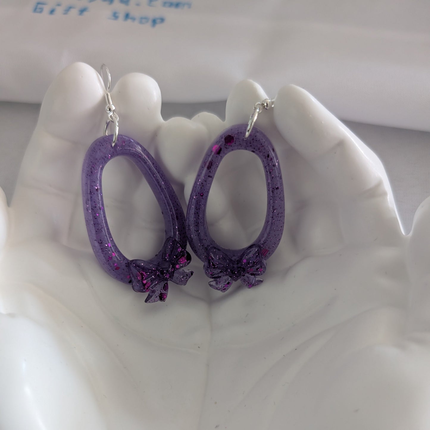 Resin Open Teardrop Dangle Earrings