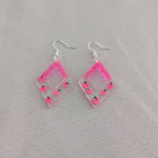 Earrings - Resin diamond shape on hook