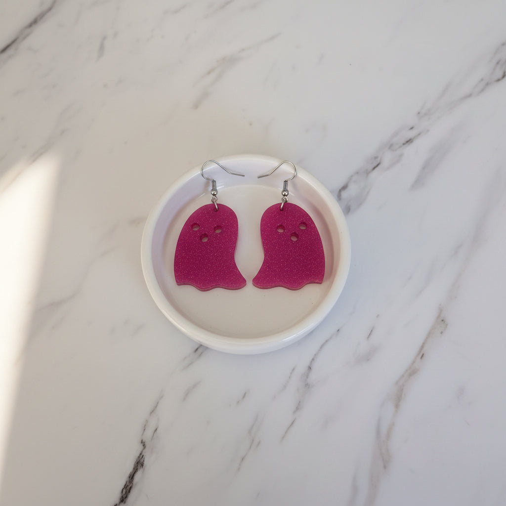 Earrings - Resin ghost on hook