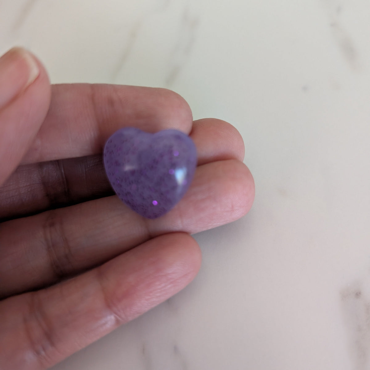 Pin - 3D small resin heart pin with silver butterfly clutch