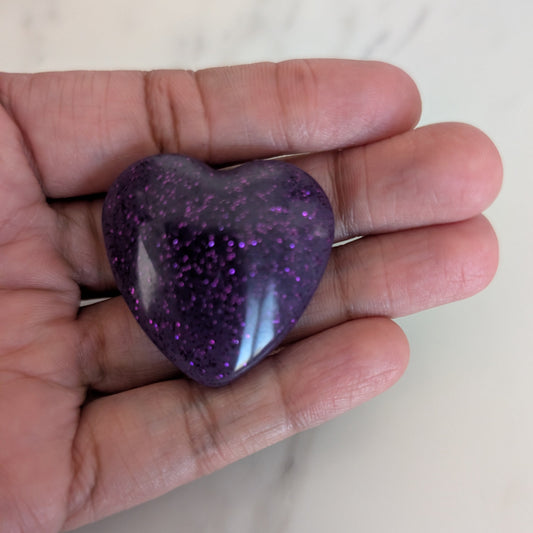 Pin - 3D large resin heart pin with silver butterfly clutch