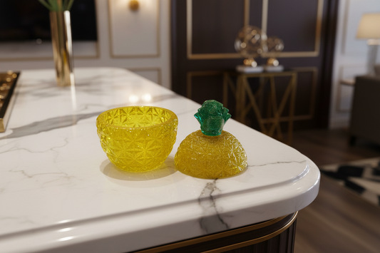 Resin pineapple trinket with lid